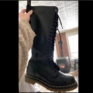 Dr. Marten knee high lace up boots
